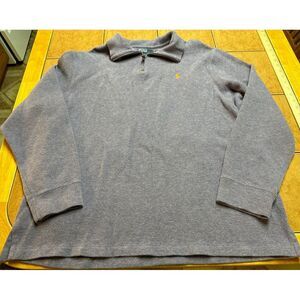 Polo Ralph Lauren Purple Cotton 1/4 Zip Pullover‎ Pony Sweater Sz XXL